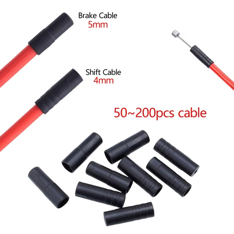 Mountain Biking Tips - 50～200個入り 5mm 自転車ブレーキキャップ、4mm シフトケーブルエンドキャップ、シフターケーブルワイヤーエンドキャップ、マウンテンバイク/ロードバイク用自転車アクセサリー