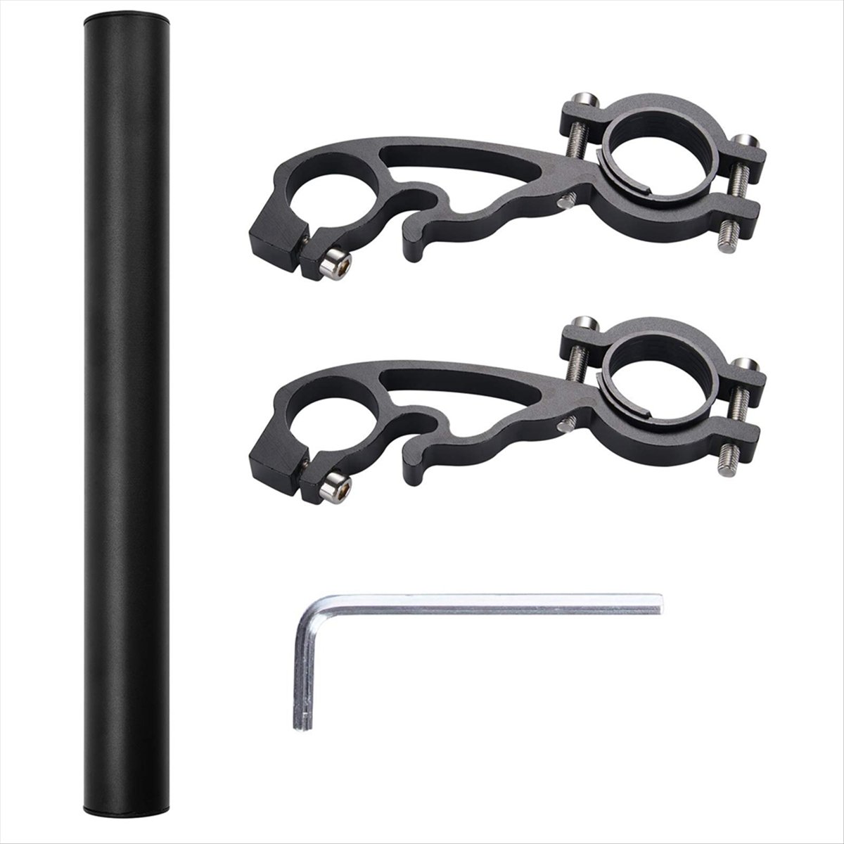 Mountain Biking Tube - A61P 25 センチメートル黒チューブ自転車ハンドルバーエクステンダーマウンテンバイクサイクリングヘッドライトラックブラケットランプ懐中電灯ホルダー