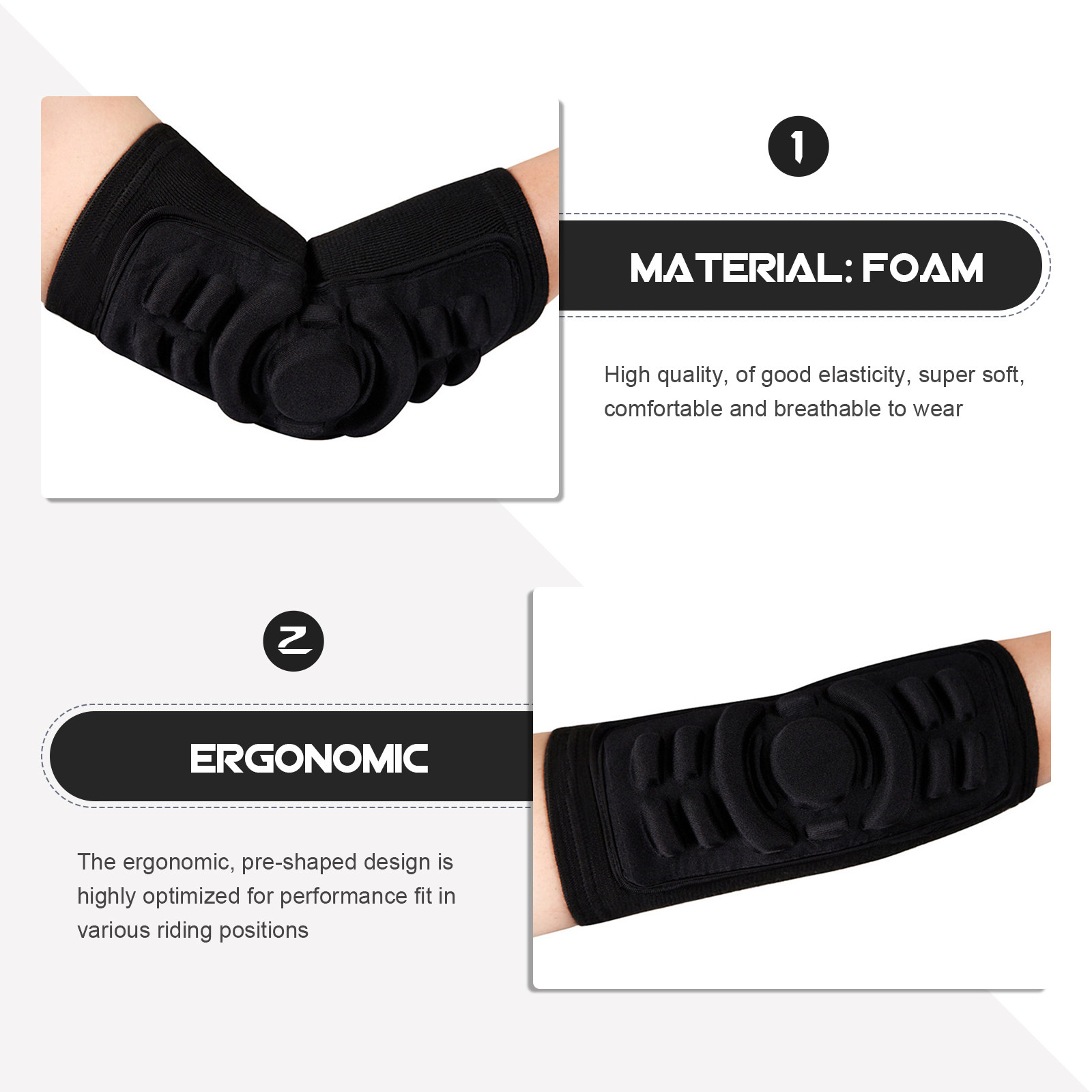 マウンテンバイク、サイクリング、スキー、スノーボード、オート - Mountain Biking Elbow Pads のレビューと価格