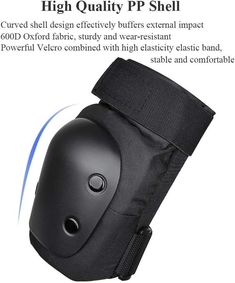 膝パッド、肘パッド、リストガード、大人と若者向けの6 in  - Mountain Biking Elbow Pads のレビューと価格