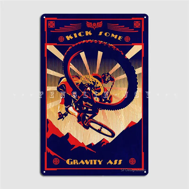 レトロマウンテンバイクキックいくつかの重力お尻ポスター金属プ - Mountain Biking Europe のレビューと価格